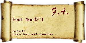 Fodi Aurél névjegykártya